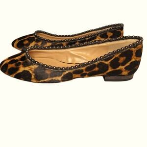 Jessica Simpson Gillian Calf Hair Cheetah Black Flat Leopard sz 9